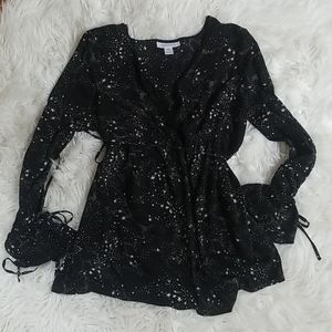 Motherhood Maternity Stars Blouse - Black/Cream, M